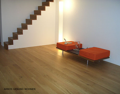 Eichenparkett -Treppe aus Eiche Massivholz